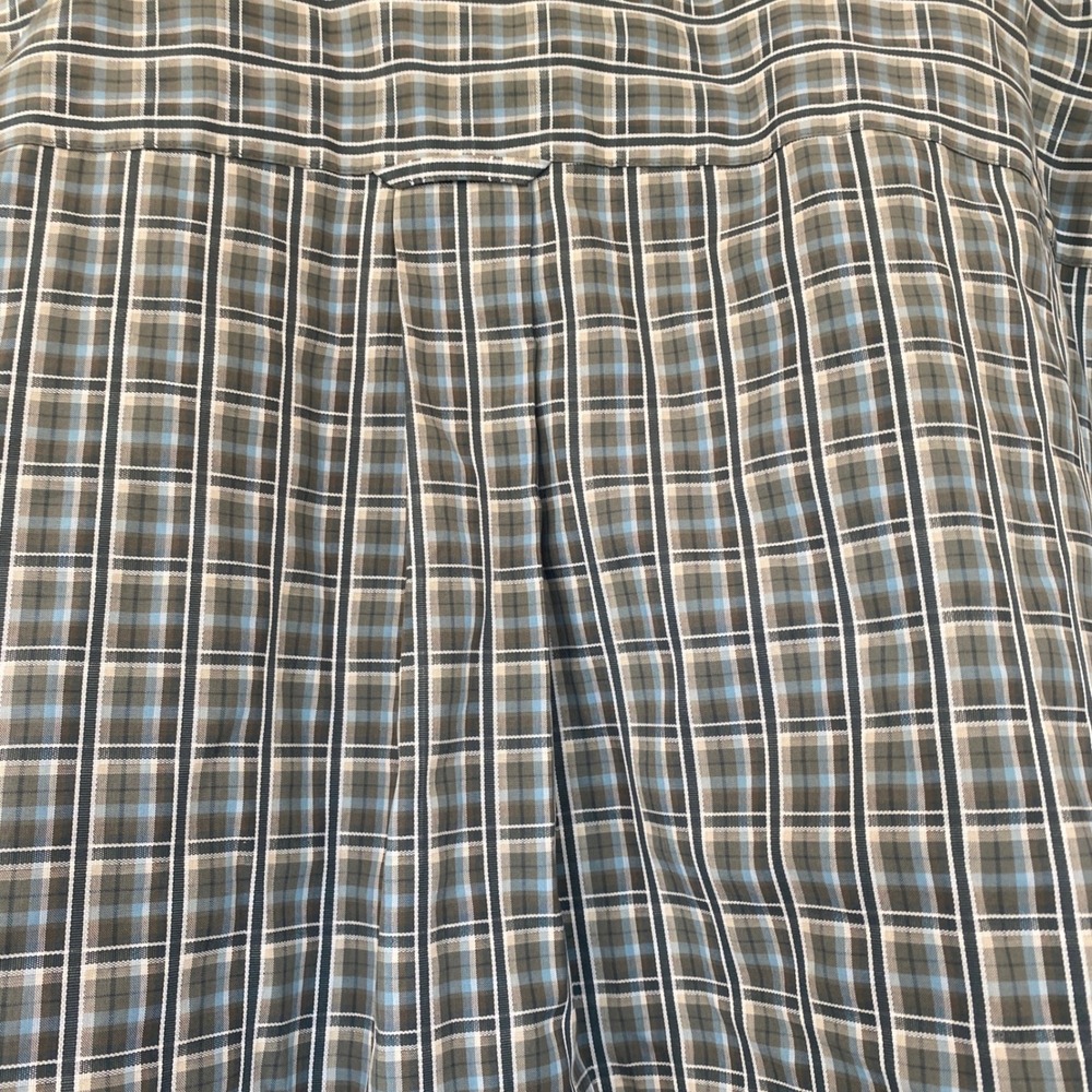 Nordstrom Men's Blue Green Plaid Short Sleeve Button Down Shirt Logo XL - Picture 9 of 12